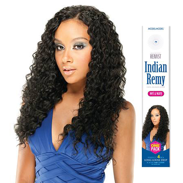 Modelmodel Wet Wavy Indian Remy Long Loose Deep 4pcs Canada Wide