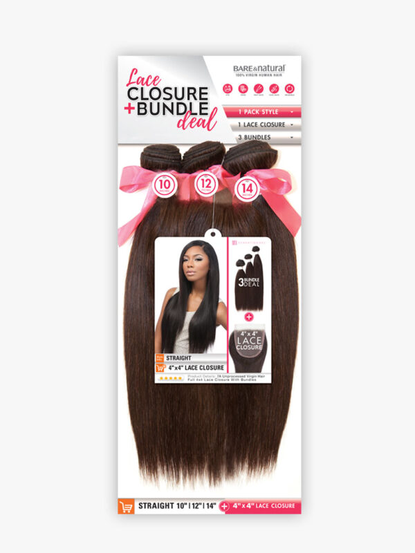SENSATIONNEL STRAIGHT 4 x 4 LACE CLOSURE+BUNDLE DEAL - Image 3