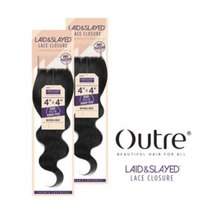 OUTRE 100% Unprocessed Bundle Hair LAID & SLAYED 4x4 NATURAL BODY CLOSURE