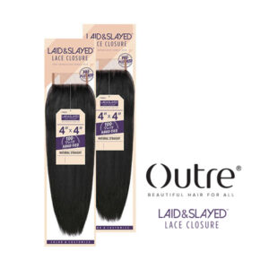 OUTRE 100% Unprocessed Bundle Hair LAID & SLAYED 4x4 NATURAL STRAIGHT CLOSURE