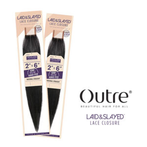 OUTRE 100% Unprocessed Bundle Hair LAID & SLAYED 2x6 NATURAL STRAIGHT CLOSURE