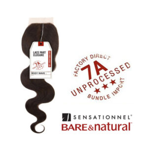 Sensationnel 100% Virgin Remy Human Hair Lace Part Closure 7A (Bare&Natural) - BODY WAVE