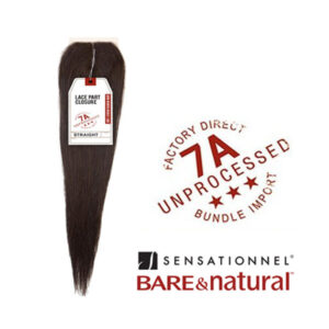 Sensationnel 100% Virgin Remy Human Hair Lace Part Closure 7A (Bare&Natural) - STRAIGHT