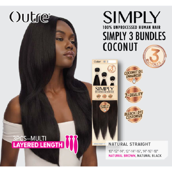 Outre Simply 3 Bundles Coconut weave bundle -Natural Straight