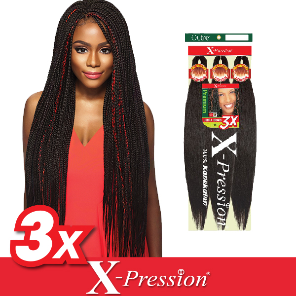 3x X-pression Pre Stretched/Pulled Hair Extension - 3 Pack!! Best Value