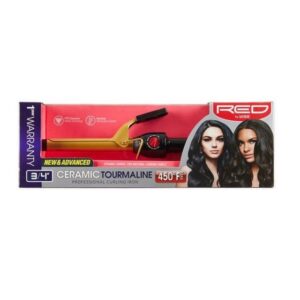 RED 3/4" CERAMIC CURLING IRON #CI04N