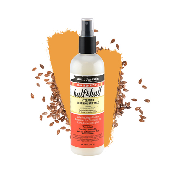 Aunt Jackie's Flaxseed Recipes Half & Half-Hydrating Silkening Hair Milk  12oz - Canada wide beauty supply online store for wigs, braids, weaves,  extensions, cosmetics, beauty applinaces, and beauty cares