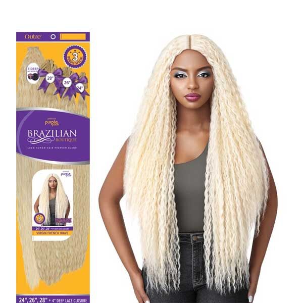 OUTRE PURPLE PACK BRAZILIAN BOUTIQUE-FRENCH WAVE 24"26"28"