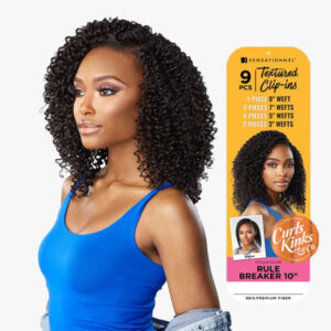 SENSATIONNEL CURLS KINKS & CO TEXTURED CLIP INS - RULE BREAKER 10″