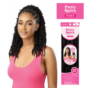 OUTRE DRAWSTRING PRETTY QUICK PONY- BUTTERFLY JUNGLE LOCS 20″