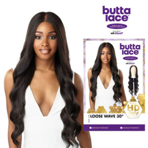 SENSATIONNEL BUTTA LACE HUMAN HAIR BLEND WIG (HH MIXED)- LOOSE WAVE 30″