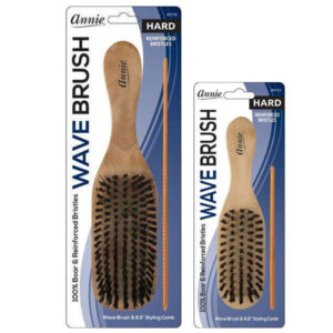 Annie Hard Wood Wave Boar Bristle Brush With Comb