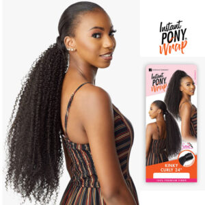 SENSATIONNEL INSTANT PONY WRAP- KINKY CURLY 24″