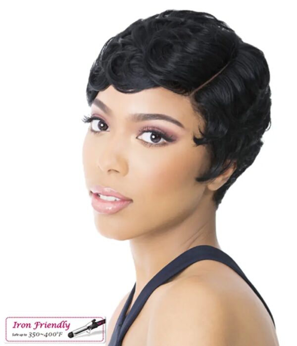 it’s a wig! PREMIUM SYNTHETIC FIBER FULL WIG - Pin Curl 202 - Image 5