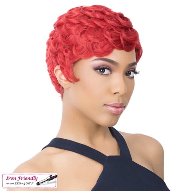 it’s a wig! PREMIUM SYNTHETIC FIBER FULL WIG - Pin Curl 202 - Image 4