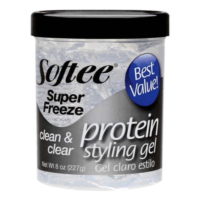 SOFTEE Super Freeze Protein Styling Gel - Clear 8oz - Canada wide beauty  supply online store for wigs, braids, weaves, extensions, cosmetics, beauty  applinaces, and beauty cares