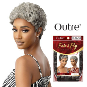 OUTRE FAB & FLY GRAY GLAMOUR HUMAN HAIR FULL WIG - HH-Dina