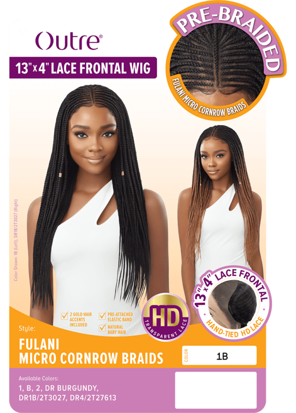 OUTRE 13X4 LACE FRONT WIG - FULANI MICRO CORNROW BRAIDS - Image 6