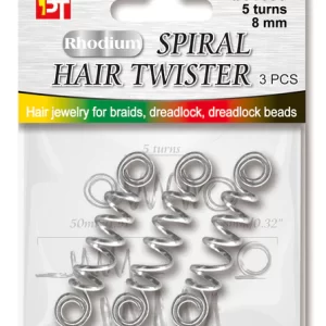 BEAUTY TOWN SPIRAL HAIR TWISTER 3PCS - RHODIUM (5 turns)