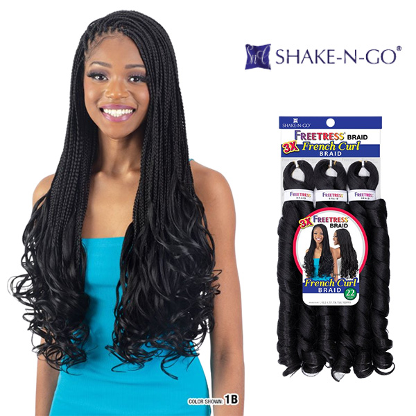 Shake-N-Go Freetress Braid - 3X FRENCH CURL BRAID 22 - Canada wide beauty  supply online store for wigs, braids, weaves, extensions, cosmetics, beauty  applinaces, and beauty cares