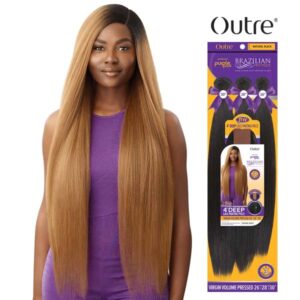 OUTRE HUMAN HAIR BLEND PURPLE PACK BRAZILIAN BOUTIQUE - VIRGIN VOLUME PRESSED 26" 28" 30"