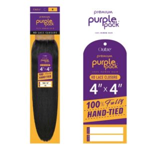 OUTRE PURPLE PACK CLOSURES - PREMIUM PUPLE PACK 4" X 4" HD LACE CLOSURE 10"