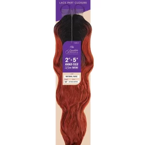 OUTRE PURPLE PACK BRAZILIAN BUNDLE CLOSURES 2X5 CLOSURE NATURAL WAVE 18"