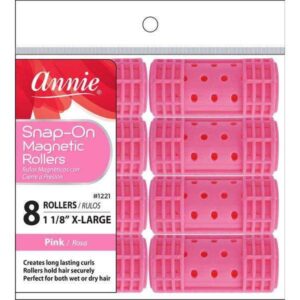 Annie Snap-On Magnetic Rollers Size XL 8Ct Pink