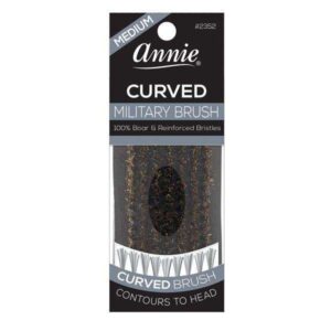Annie Medium Military Curved Handle 100% Pure Boar Bristles Brush