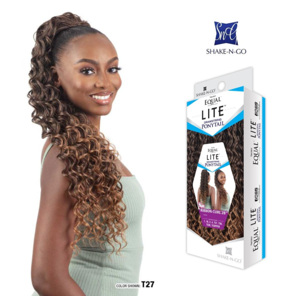 SHAKE-N-GO Freetress Equal Lite Drawstring Ponytail Ribbon Curl 28"