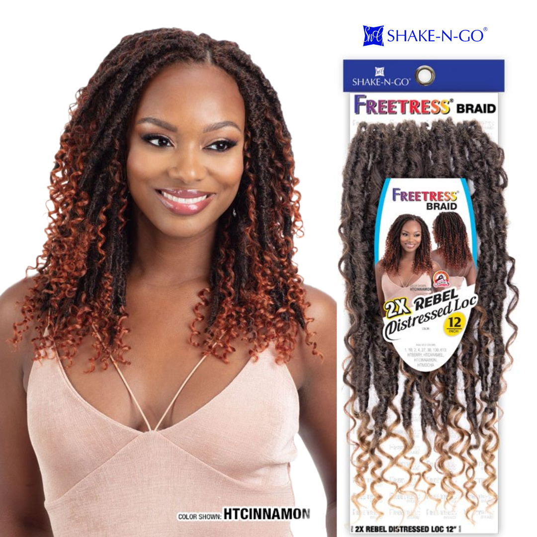 SHAKE-N-GO FREETRESS BRAID 2X REBEL DISTRESSED LOC 12