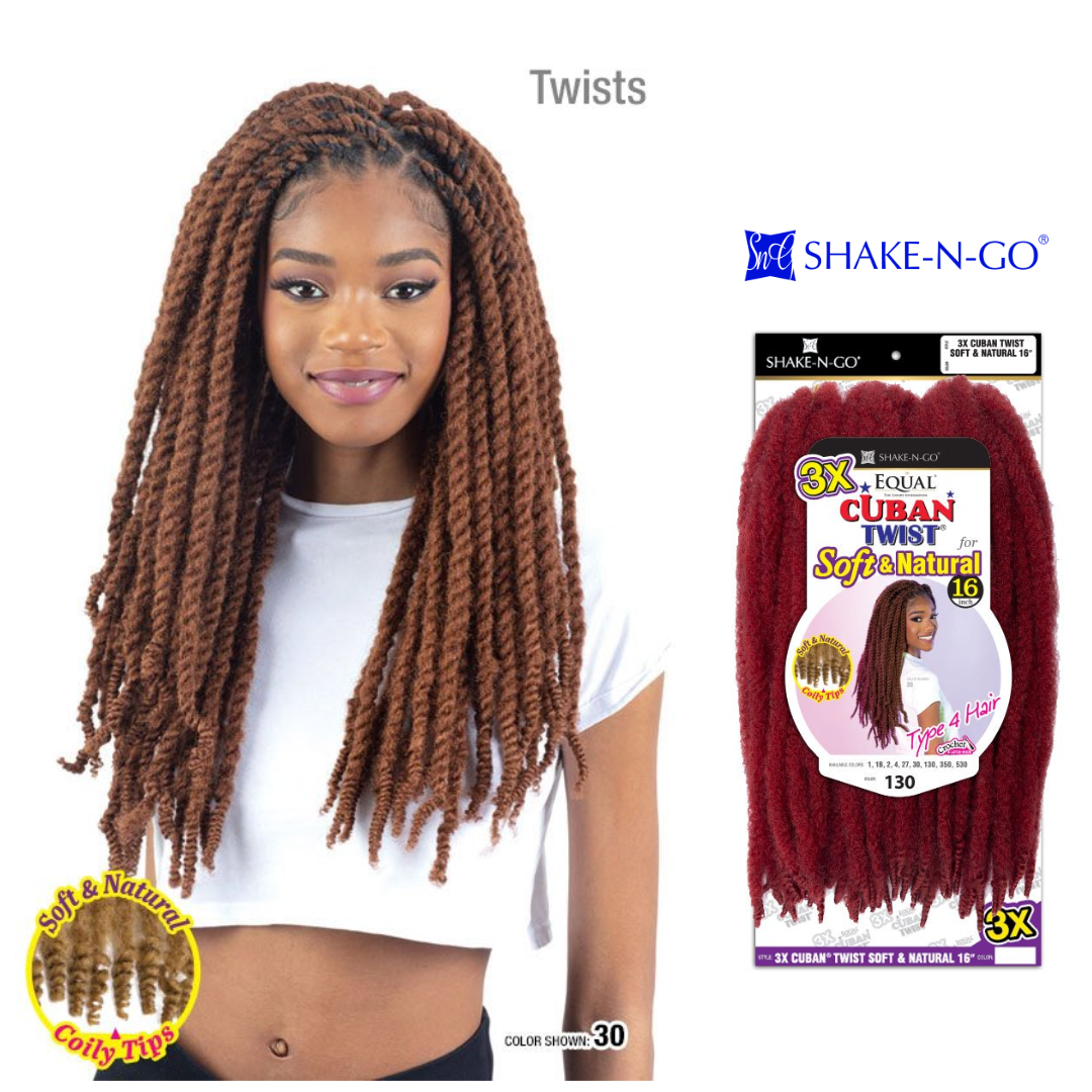 SHAKE-N-GO 3X CUBAN TWIST SOFT & NATURAL 16 - Canada wide beauty