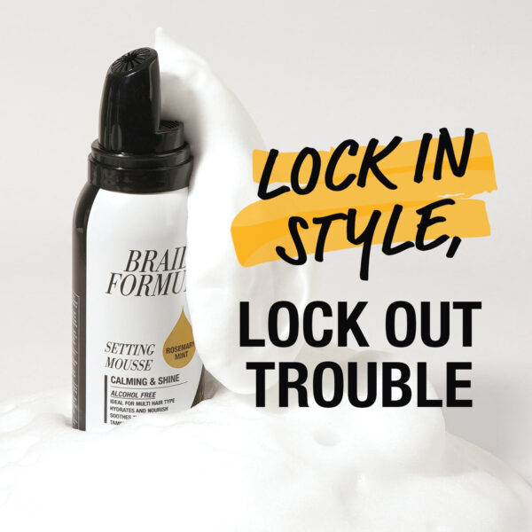 EBIN NEW YORK BRAID FORMULA SETTING MOUSSE 2.7OZ - SMOOTHING & SHINE (OLIVE OIL) - Image 2