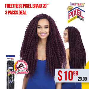 SHAKE-N-GO Freetress PIXEL Braid 20" (3 packs)