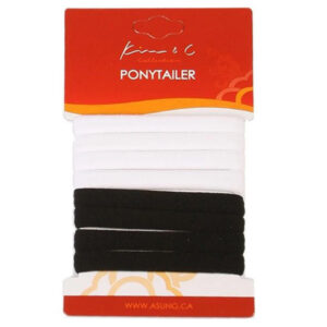 KIM & C Ponytail Holders 8pcs - Black & White