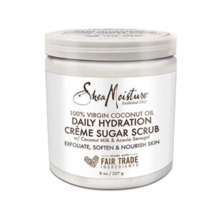 SHEA MOISTURE 100% VIRGIN COCONUT OIL DAILY HYDRATION CREME SUGAR SCRUB 8oz / 227g